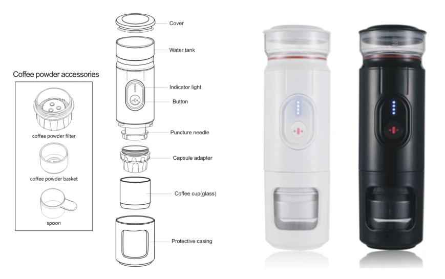 Brew Fresh Coffee on Every Journey – Travel Portable Coffee Maker with Heating Function